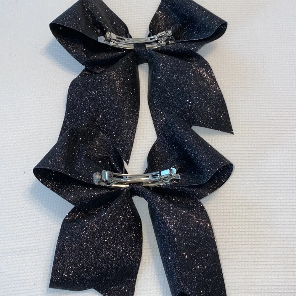 Cheerleader black sparking bow bundle with 2